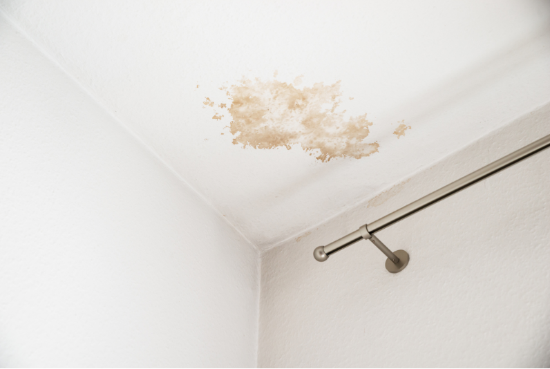 stain in the ceiling due to water drips